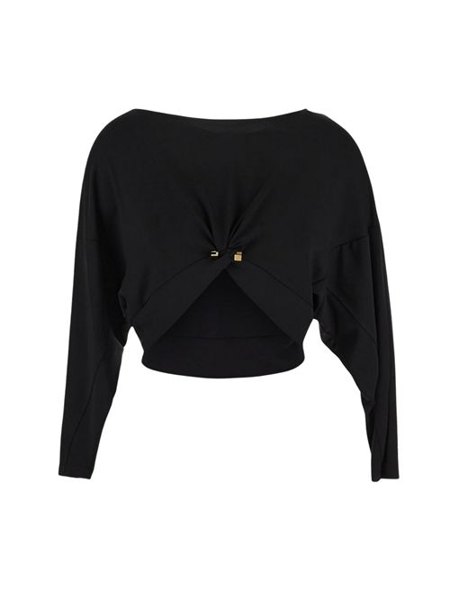 Maglia in jersey crepe Nero con piercing Elisabetta Franchi | MD00251E2110